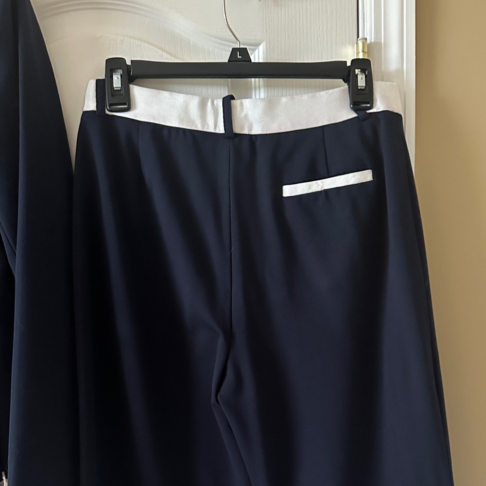 Tommy Hilfiger Navy Pantsuit with White Trim - Picture 5 of 6